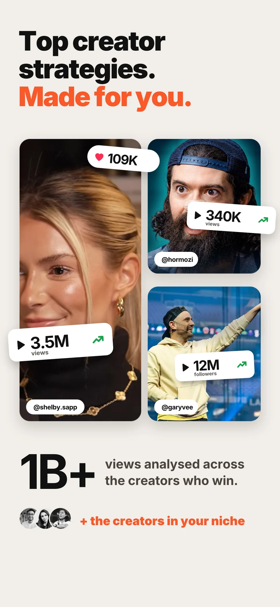 HUGE app screen with creator strategies and video inspiration